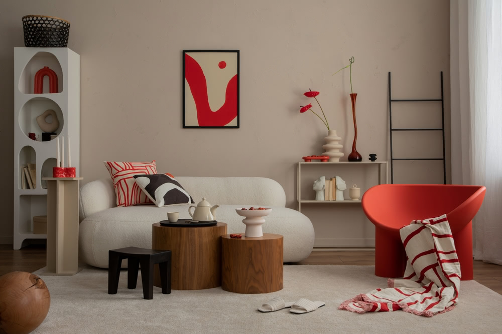 Immagine di arredamento rosso