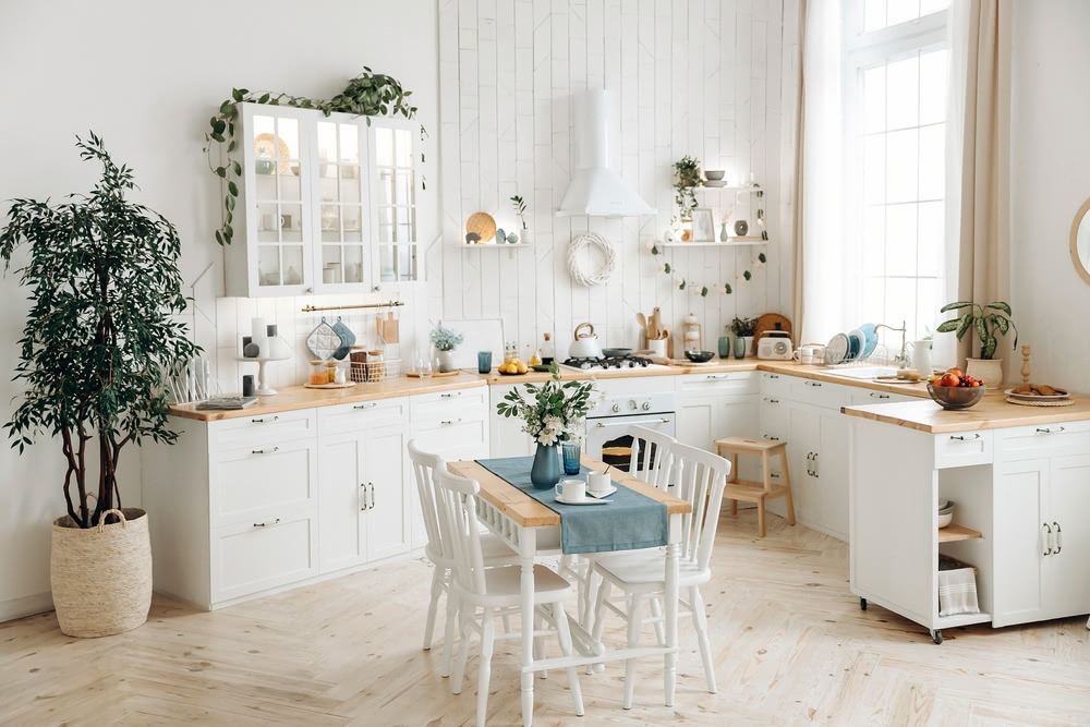 Immagine di cucina rustica bianca 1