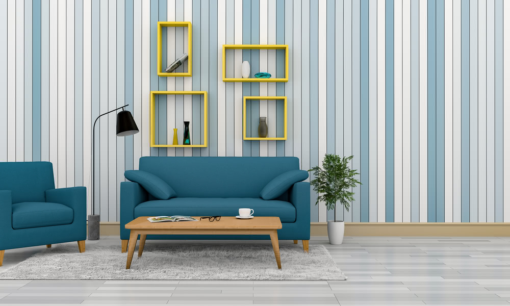 Immagine di parete con tonalita azzurre