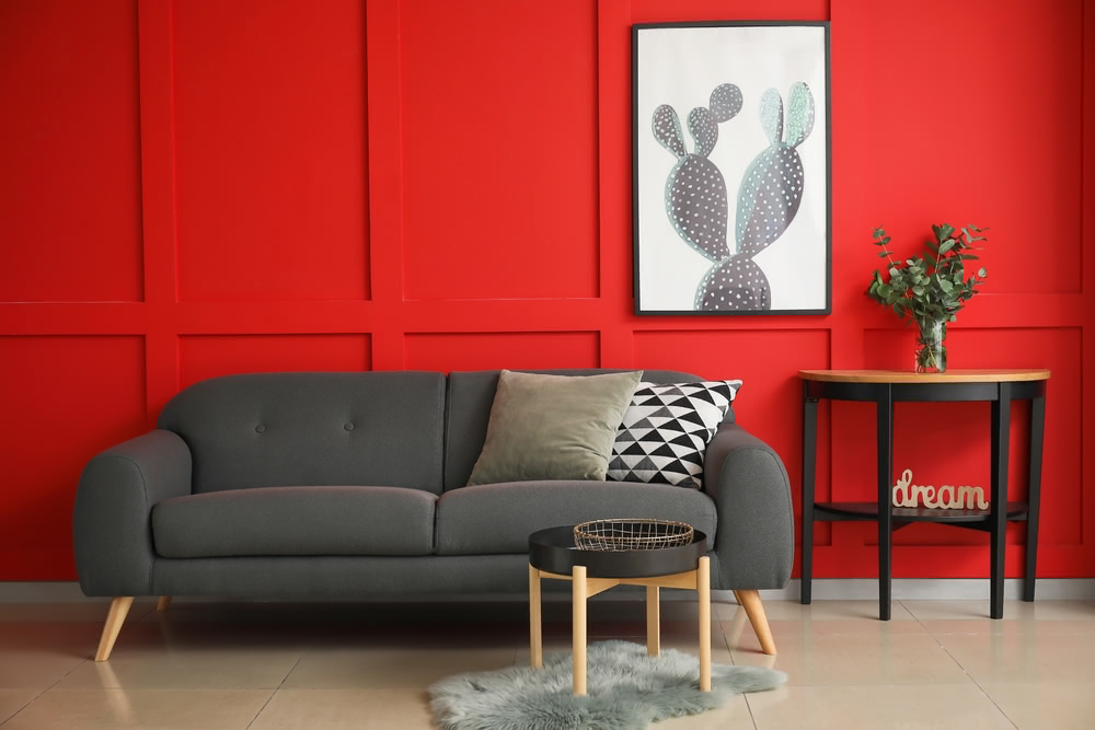 Immagine di soggiorno rosso