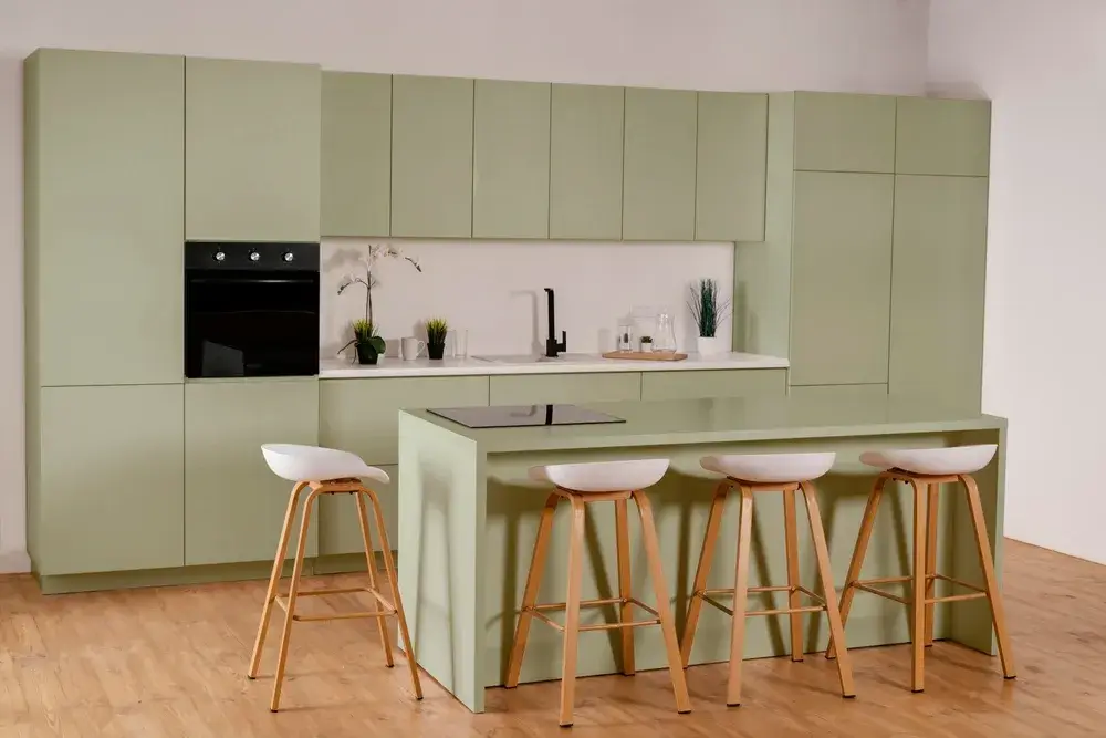Immagine di cucina verde